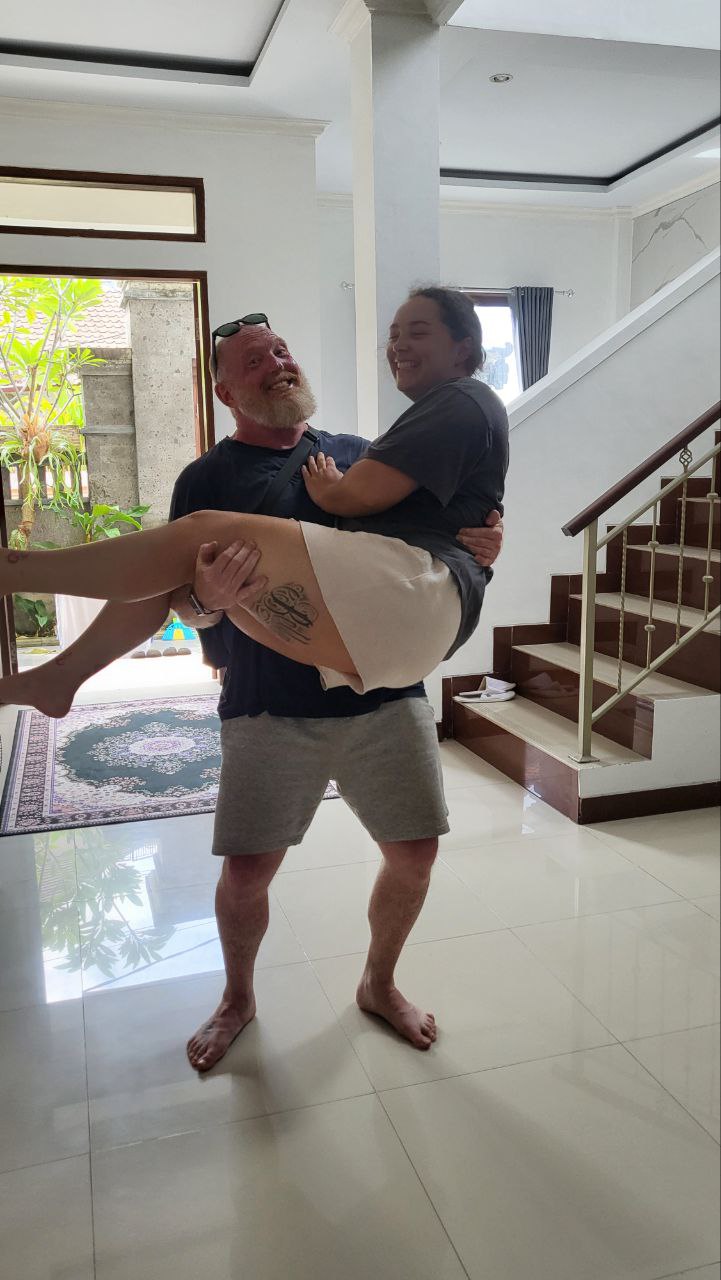Michael Galloway with daughter Jimbaran Bali